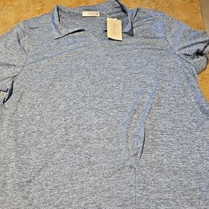 NWT Plus Size GOolg Blue Polo Shirt Soft Knit Collar